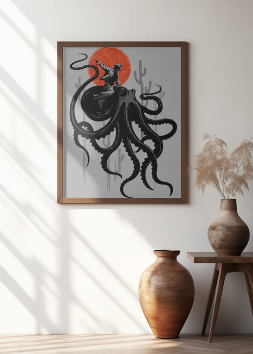 RIDING THE OCTOPUS Framed Art Wall Decor