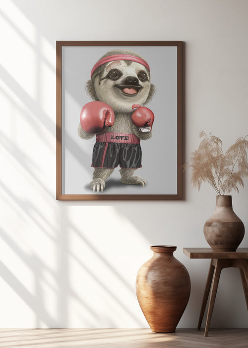 the boxing sloth Framed Art Wall Decor