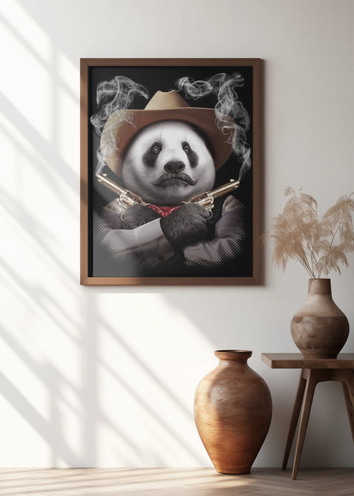 panda crossgun Framed Art Wall Decor