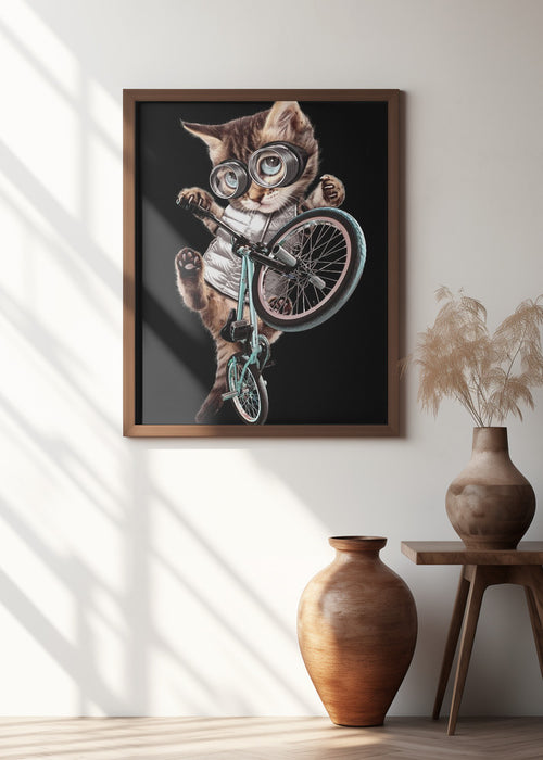 bmx cat Framed Art Wall Decor