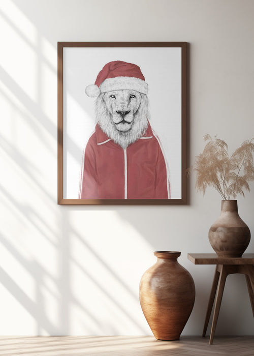 Santa lion Framed Art Wall Decor