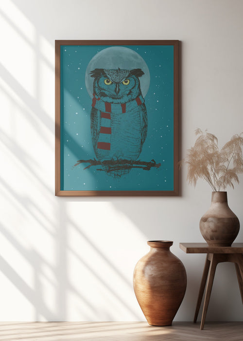 Winter owl Framed Art Modern Wall Decor