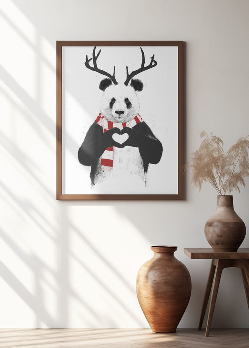 Xmas panda Framed Art Wall Decor