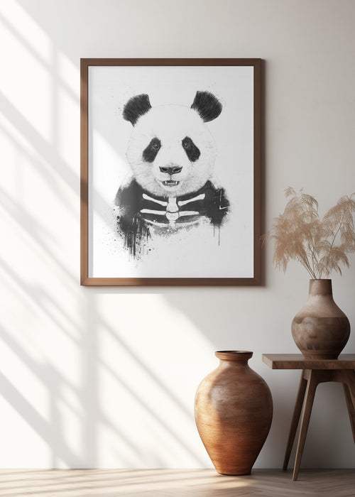 Zombie Panda Framed Art Modern Wall Decor