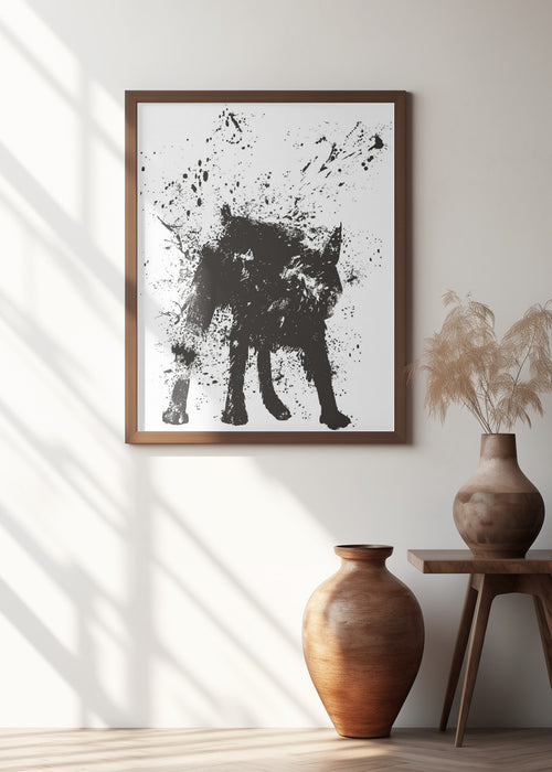 Wet dog Framed Art Modern Wall Decor