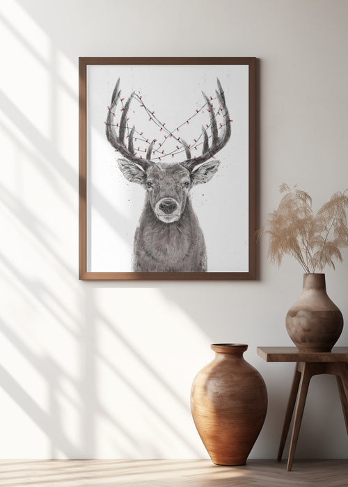 Xmas deer Framed Art Modern Wall Decor