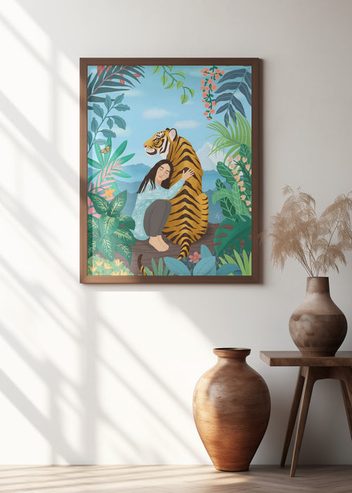 Tiger Framed Art Modern Wall Decor