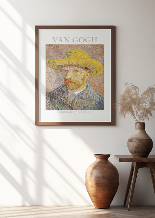 Self Portrait With Straw Hat Framed Art Wall Decor