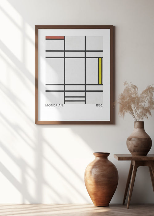 Composition in White, Red, and Yellow 1936 Framed Art Wall Decor