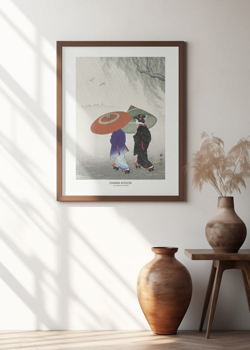 Two Women In The Rain Framed Art Wall Decor