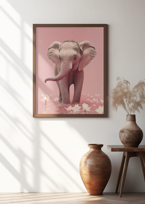 Young Elephant Framed Art Modern Wall Decor