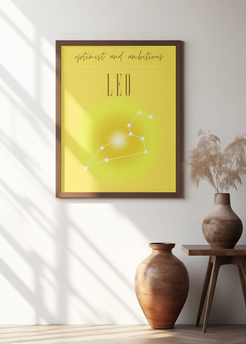 Leo Zodiac Print Art Framed Art Modern Wall Decor