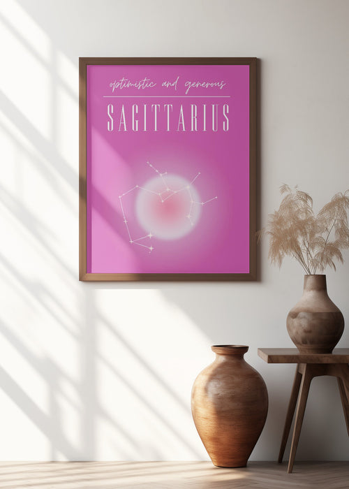 Sagittarius Zodiac Print Art Framed Art Modern Wall Decor