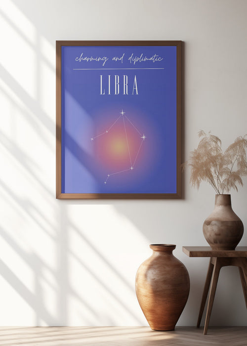 Libra Zodiac Print Art Framed Art Wall Decor