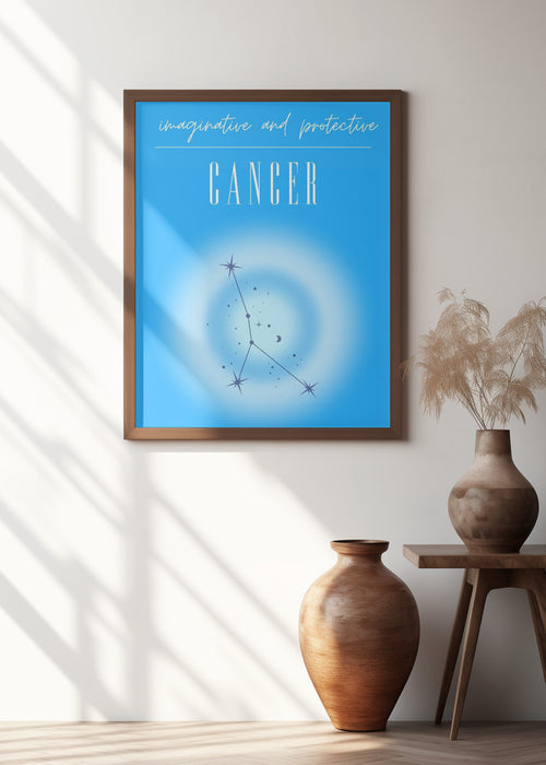 Cancer Zodiac Print Art Framed Art Modern Wall Decor