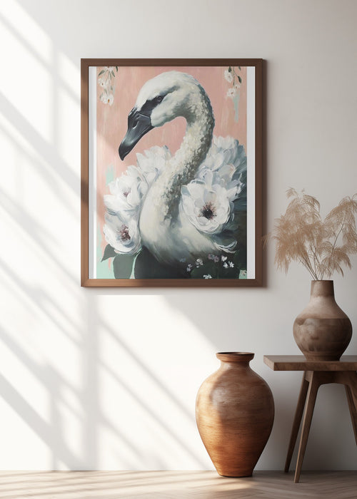 The Swan Framed Art Modern Wall Decor