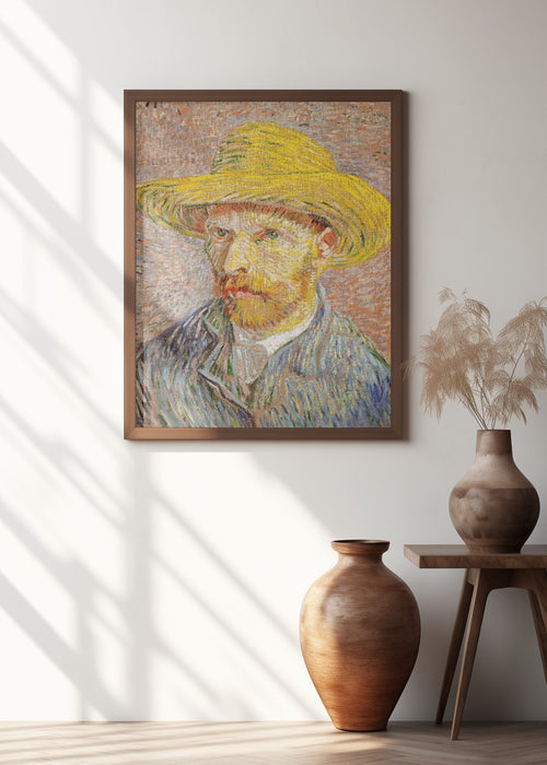 Self Portrait With Straw Hat Framed Art Wall Decor