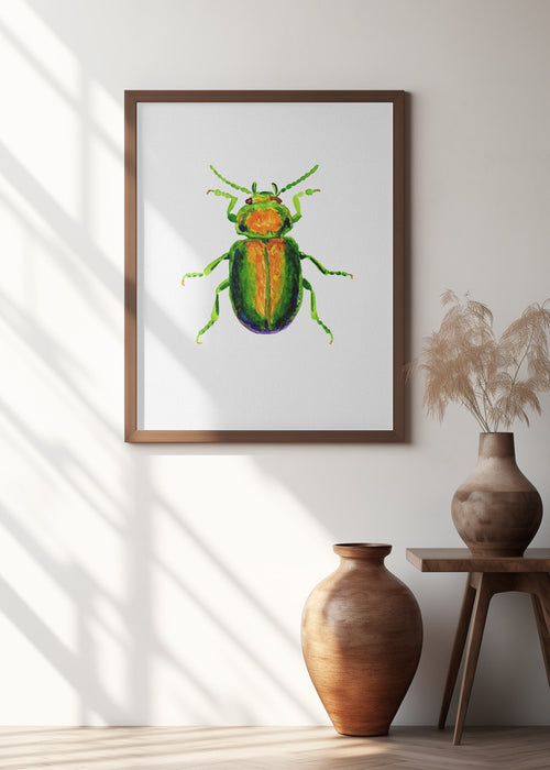 Tansy beetle or Chrysolina graminis Framed Art Modern Wall Decor