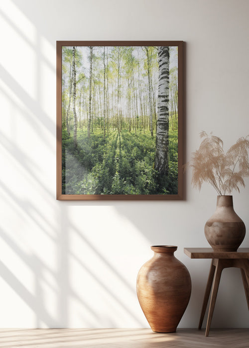 Birch Grove vertical Framed Art Modern Wall Decor