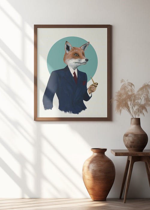 Mr Fox Framed Art Wall Decor