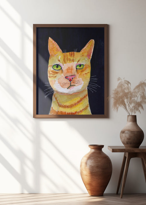 Ginger Cat Framed Art Modern Wall Decor