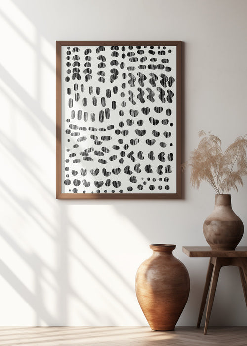 Dots and Strokes Framed Art Modern Wall Decor