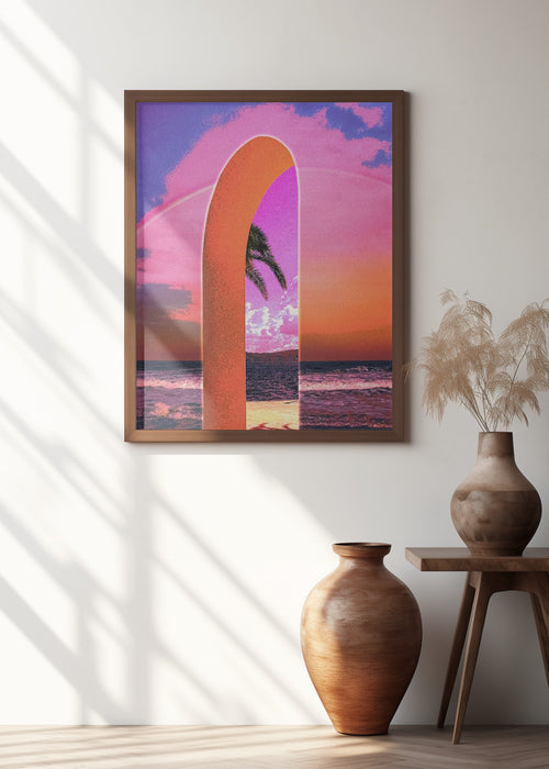 Portal Vaporwave Framed Art Modern Wall Decor