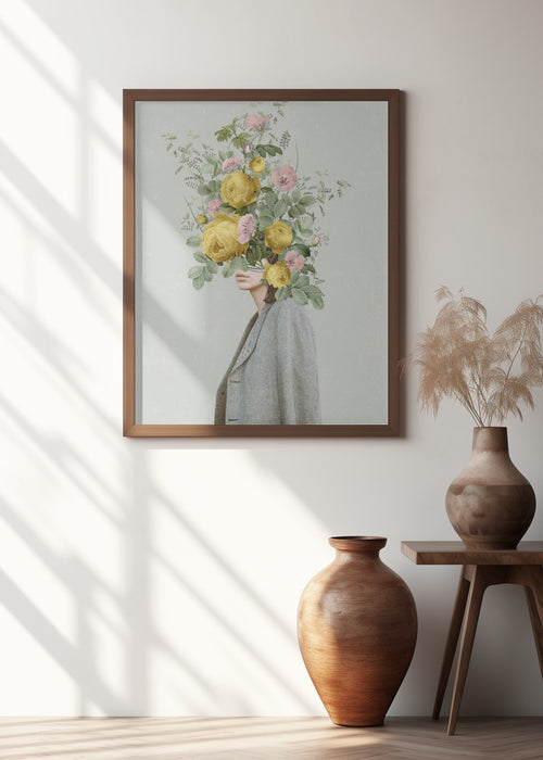 Yellow bouquet Framed Art Wall Decor