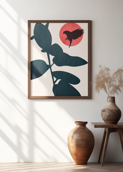 Japanese Bird Framed Art Wall Decor