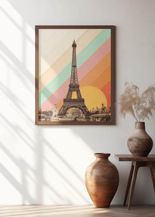 Eiffel Tower Rainbow Framed Art Modern Wall Decor