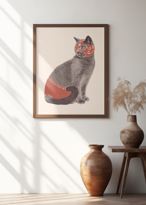 Chat Catcheur Framed Art Wall Decor