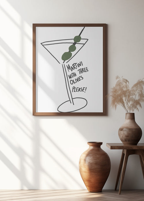 Martini Three Olives Framed Art Wall Decor