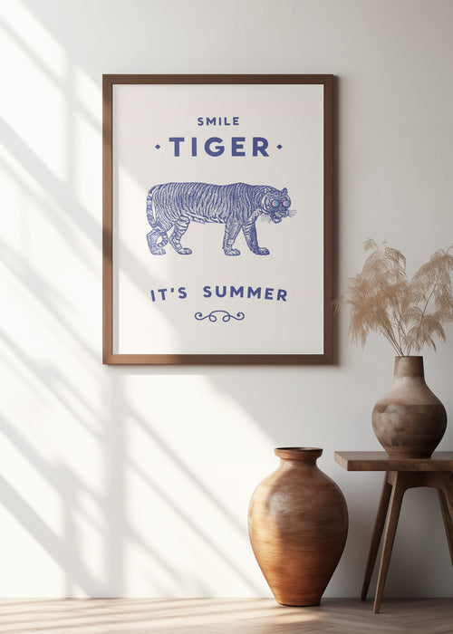 Smile Tiger Framed Art Wall Decor