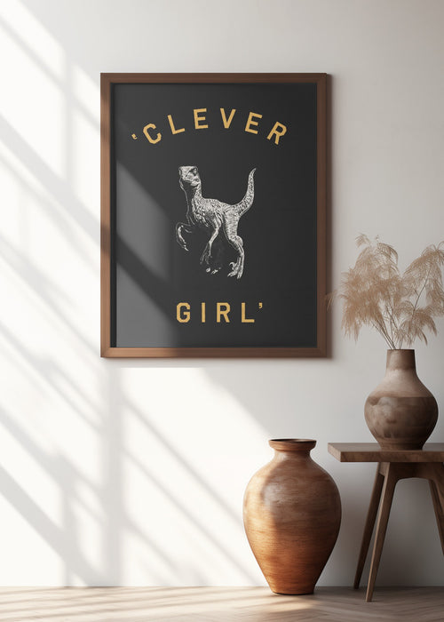 Clever Girl   Dark Print Framed Art Modern Wall Decor