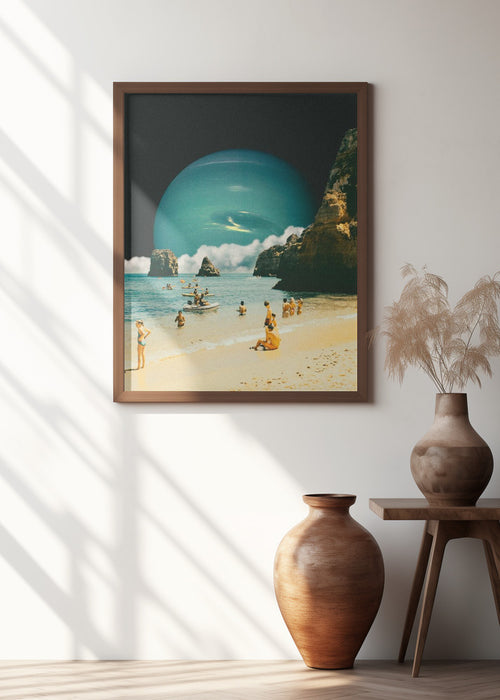 Space Beach Framed Art Modern Wall Decor