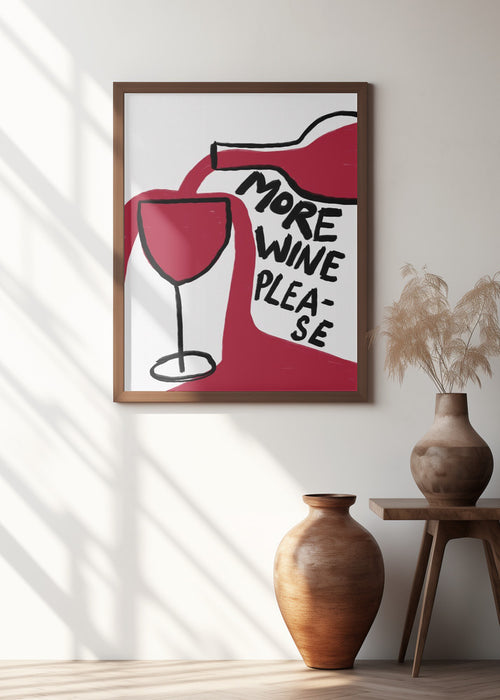 More Wine Please Framed Art Modern Wall Decor