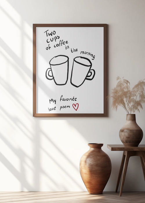 Two Cups Framed Art Modern Wall Decor