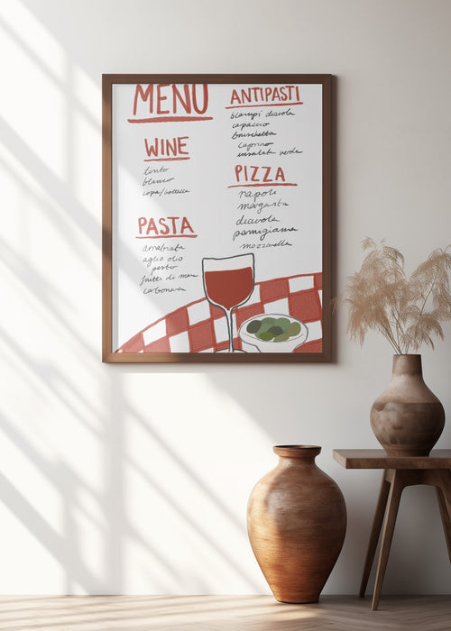 Italian Menu Framed Art Wall Decor