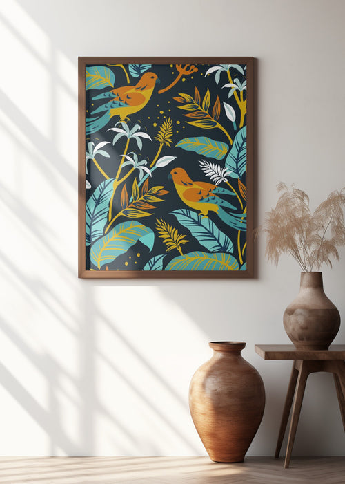 Birds and Plants Framed Art Wall Decor