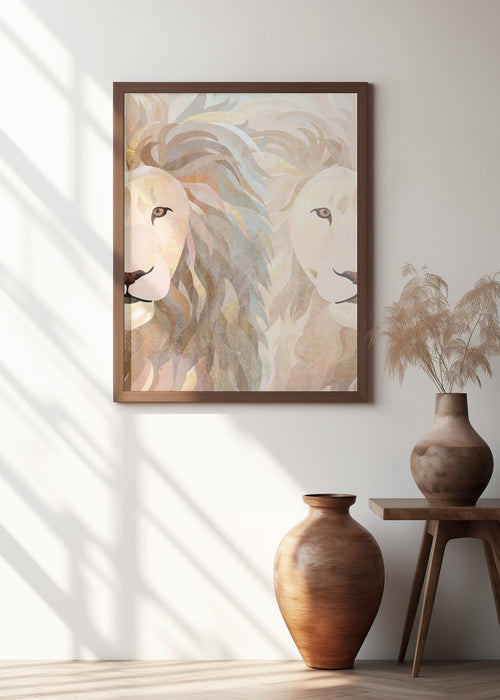 Lion half face 2 Framed Art Wall Decor