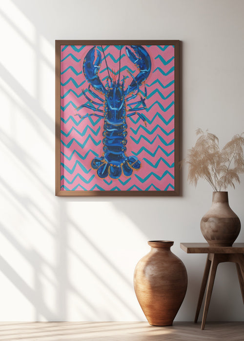 Lobster On Zigzag Framed Art Wall Decor