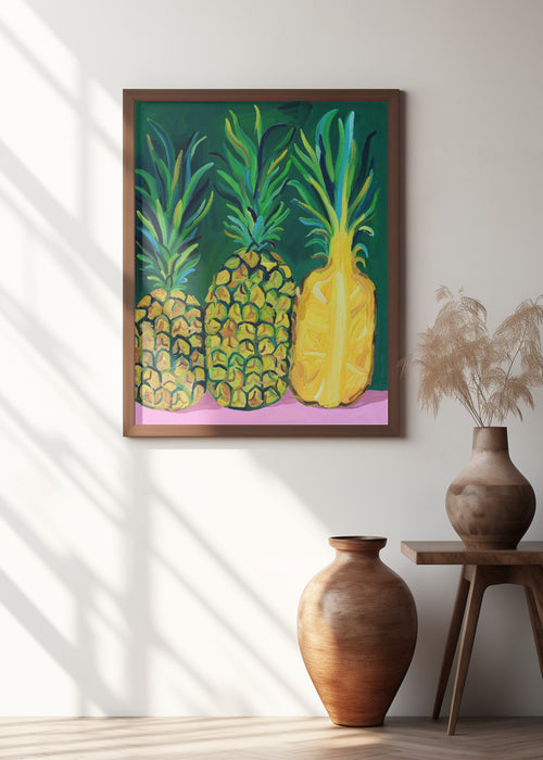 Pineapples Framed Art Wall Decor