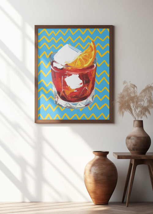 Negroni Blue Framed Art Wall Decor