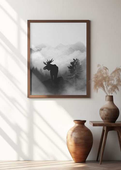 Moose Framed Art Wall Decor