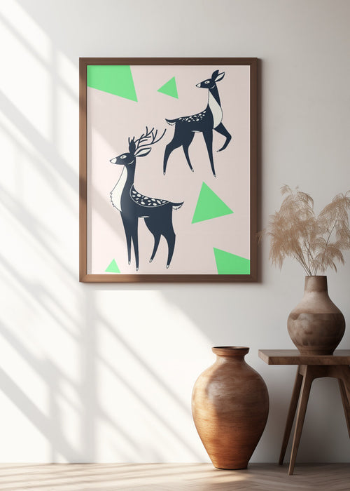 Abstract Deer #2 Framed Art Modern Wall Decor