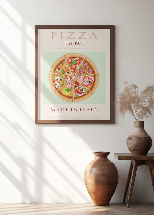 Pizza est. 1977 Framed Art Modern Wall Decor