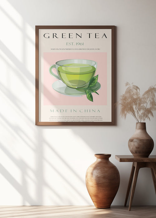 Green Tea Est. 1961 Framed Art Wall Decor