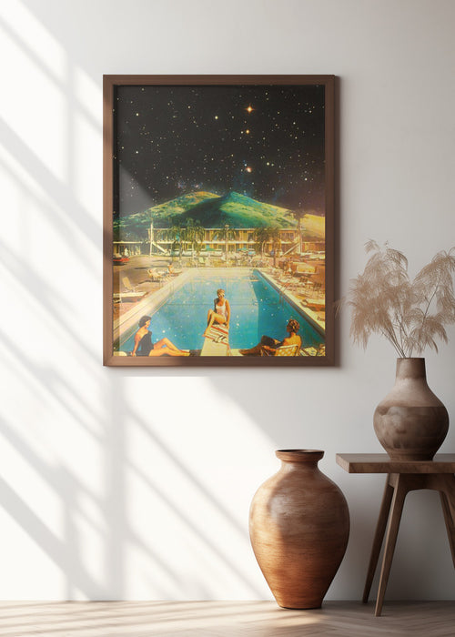 Space Pool Framed Art Modern Wall Decor