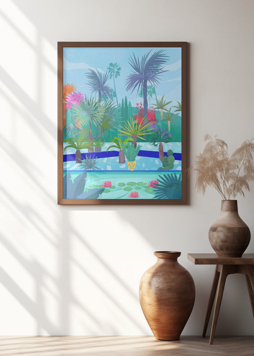 Moroccan Garden Framed Art Modern Wall Decor