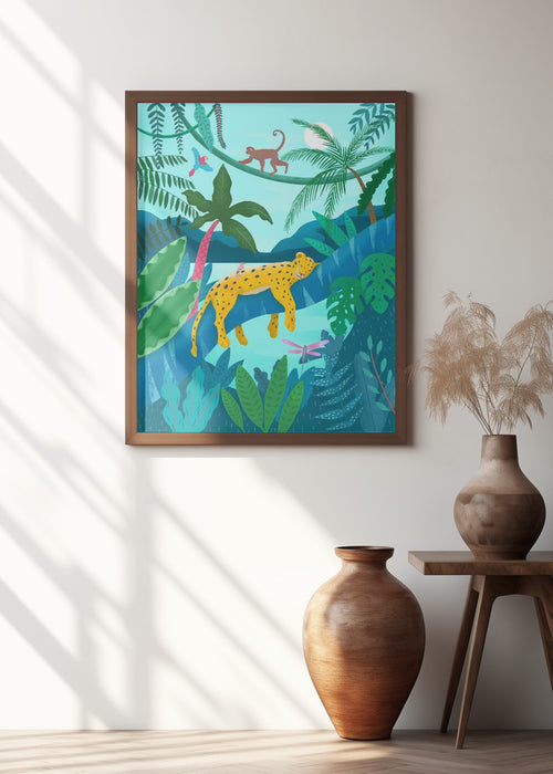 Jungle Leopard Framed Art Modern Wall Decor